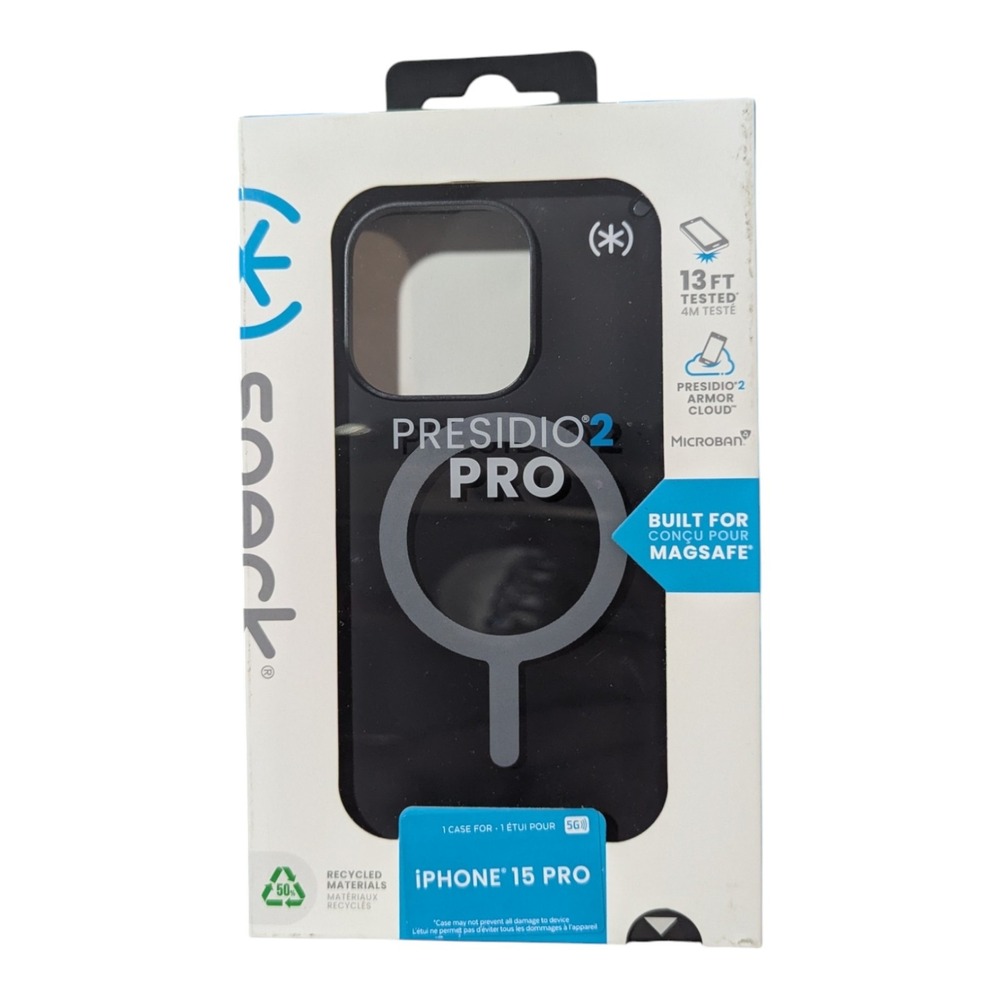J5. Speck -‎ Presidio2 Grip Case with MagSafe for Apple iPhone 15 Pro - Black